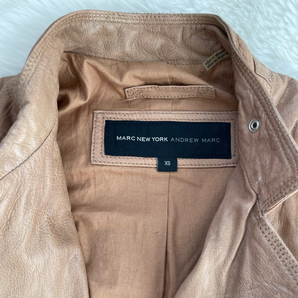 Andrew Marc Brown Leather Jacket - Picture 2 of 5